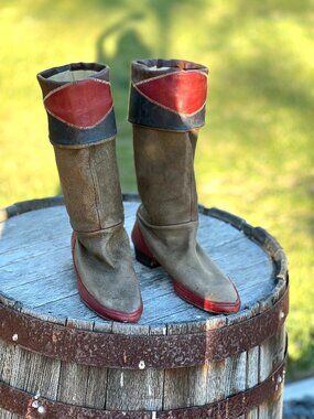 Funky Vintage Leather Italian Made Boots - Daniel Guccini - Size 9.5 - Euro 41